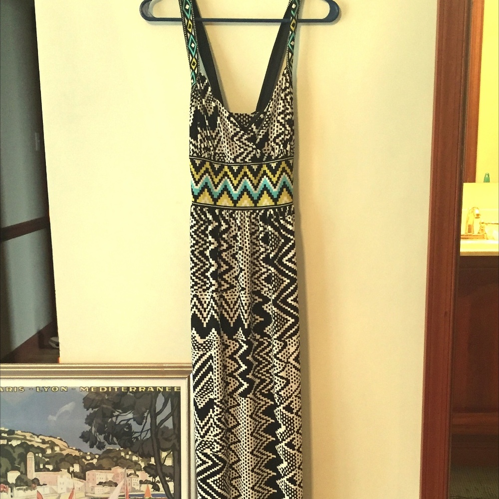 Geometric Print Maxi Dress Size 8